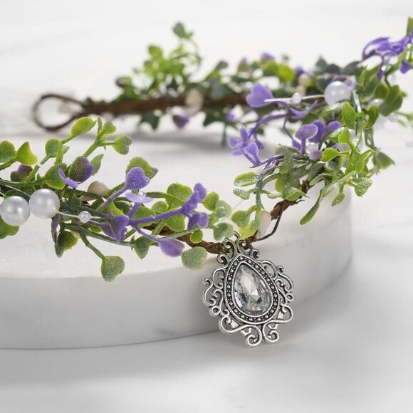 Fairy Flower Leaf Crown Women Girls Cosplay Halloween Wedding Tiara